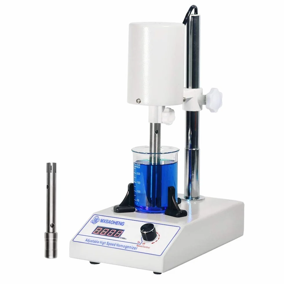 MXBAOHENG Omogeneizzatore Regolabile Emulsionatrice da laboratorio 5-1000 ML Emulsionante per dispersore da laboratorio FSH-2A con testa di lavoro 1212G e 1218G (220V)