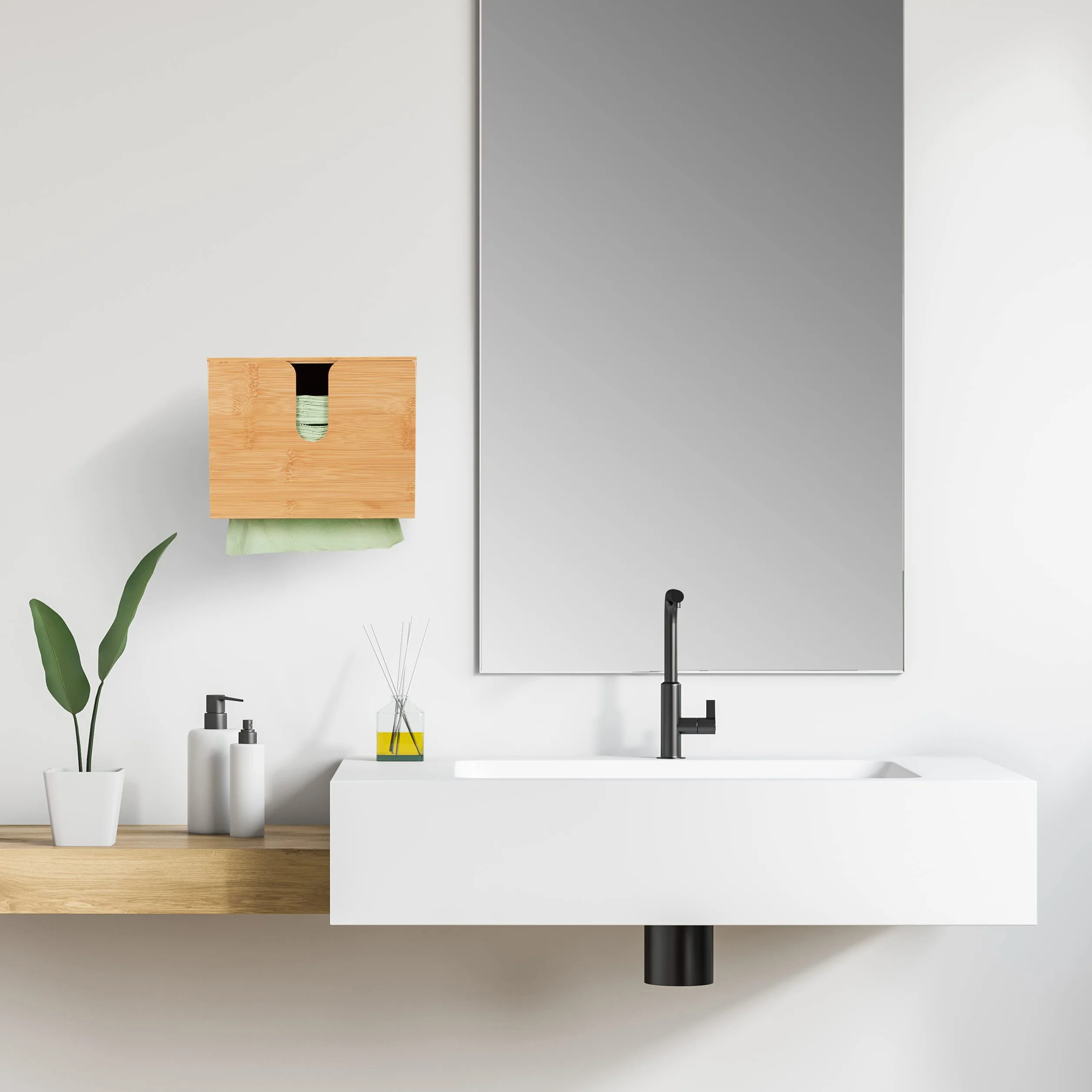 Relaxdays Distributore Asciugamani Carta da Parete Salviette Formato H2 Dispenser Bagno 21 x 27 x 13 cm