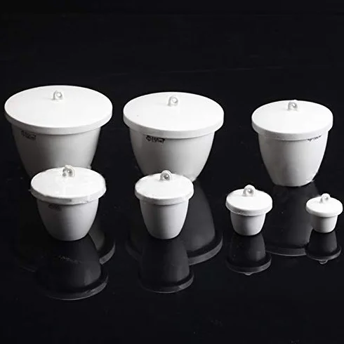 10 pezzi/confezione Crogiolo in ceramica all'ossido di alluminio con tappo Attrezzatura da laboratorio Crogiolo in porcellana(15mL 10 pieces)