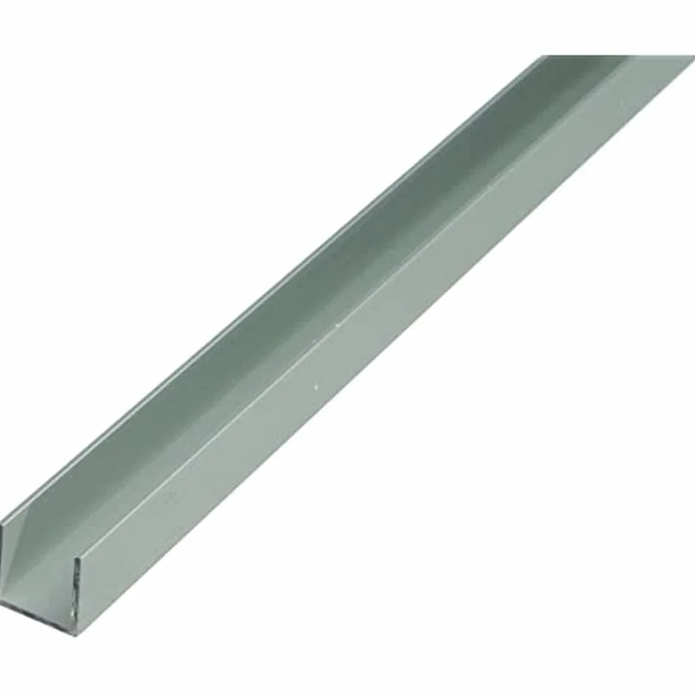 Alberts 471965 Profilo a U, alluminio, anodizzato argento, 1000 x 25 x 25 mm