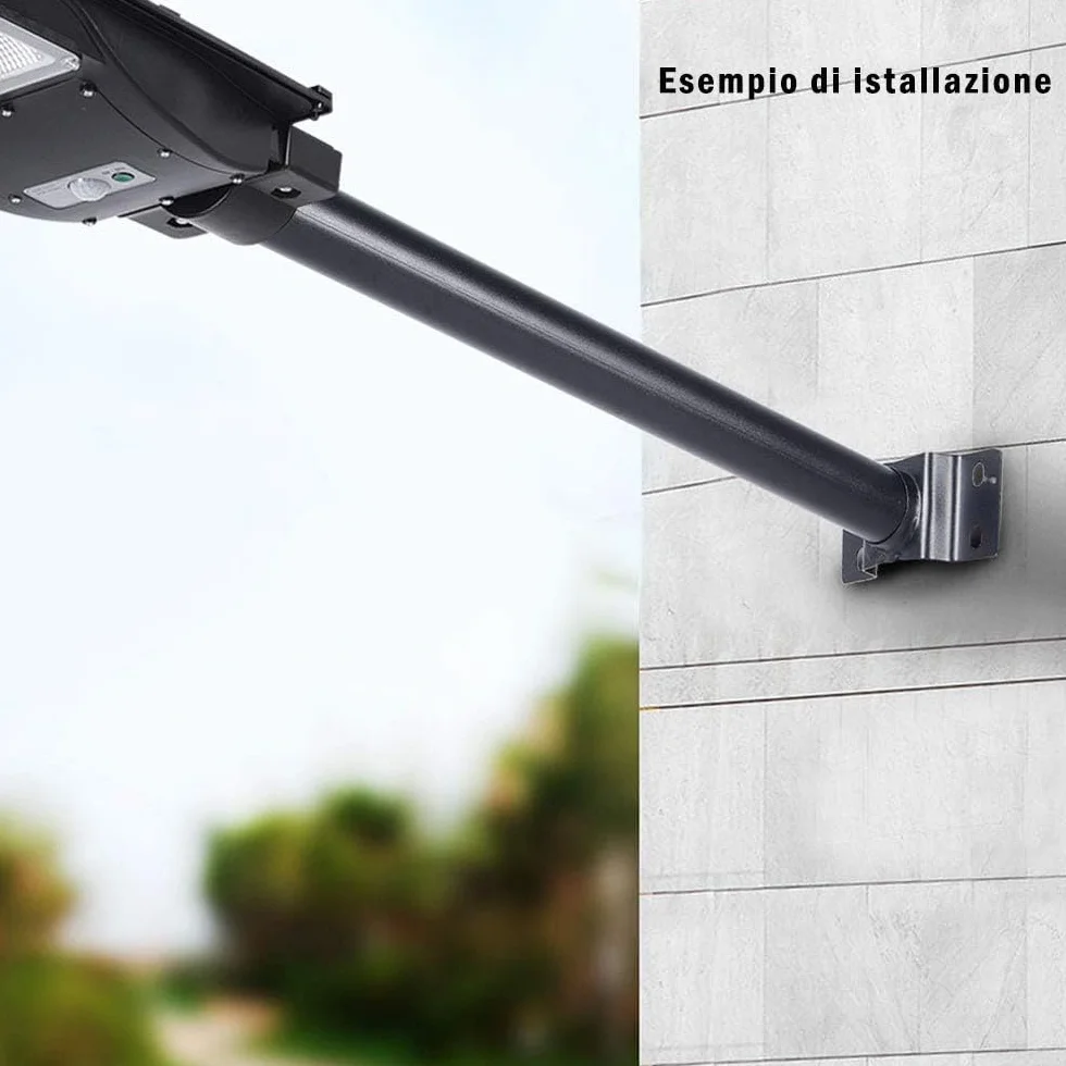 Vetrineinrete® Staffa supporto a muro per lampione stradale palo braccio faro metallo 45 cm