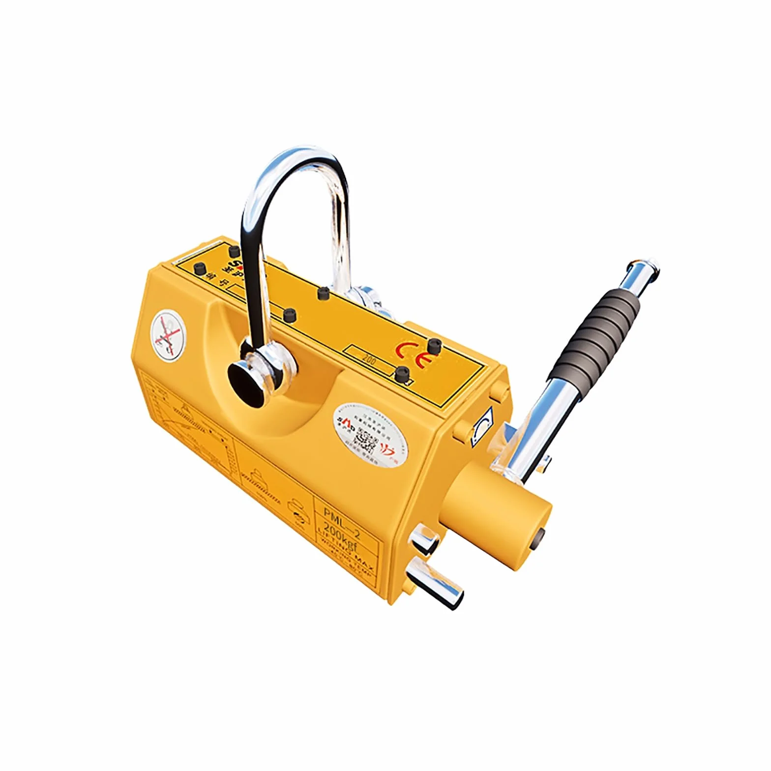 Sollevamento magnetico permanente con rilascio, sollevamento magnetico for impieghi gravosi, for gru da officina, fabbriche, cantieri navali, acciaierie(0.2 Ton)