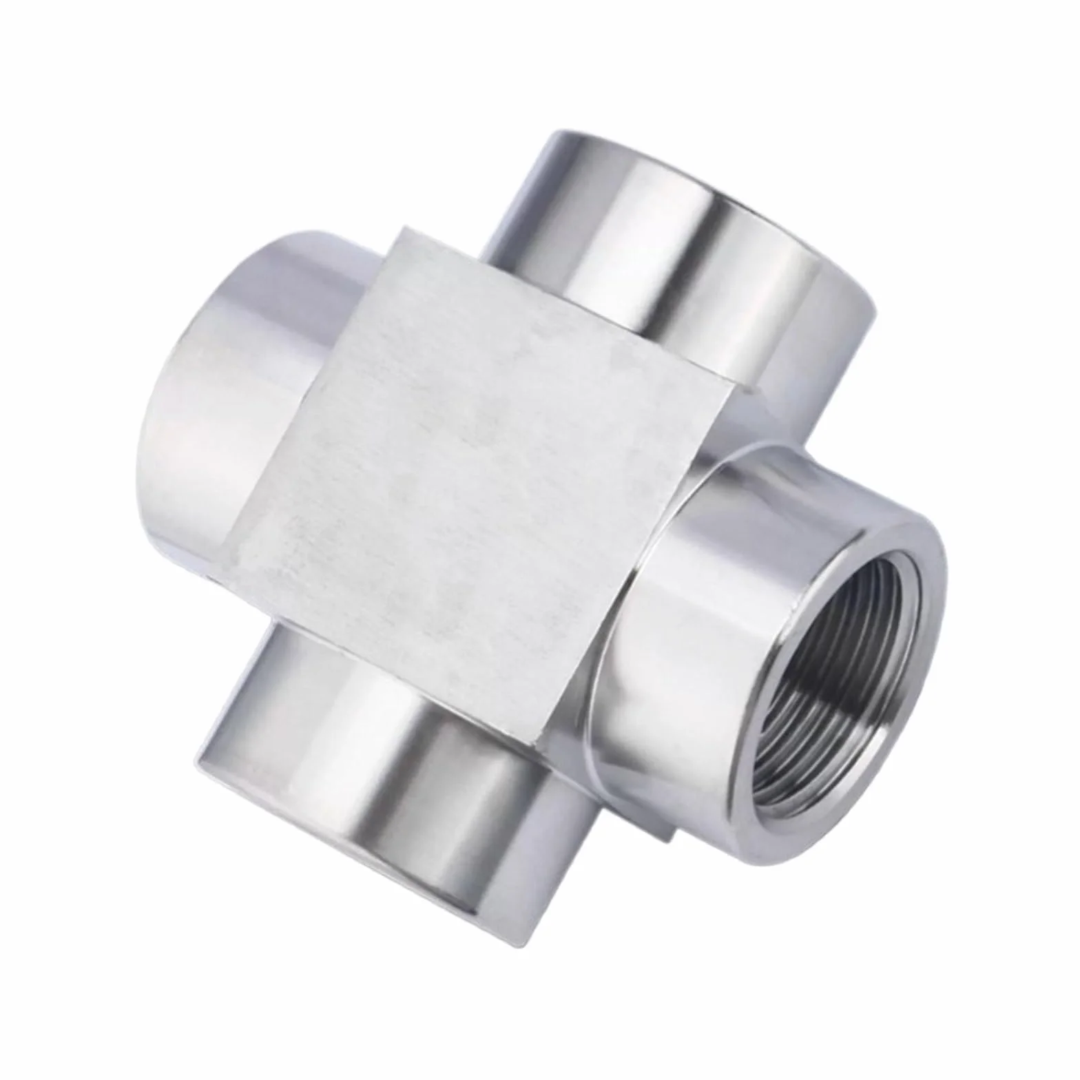M14 M16 M18 M20 1/8 "1/4" 3/8 "1/2" BSP NPT Filettatura Maschio Femmina In Acciaio Inox 304 4 Vie Croce Raccordo Connettore Comune(NPT1 Female)