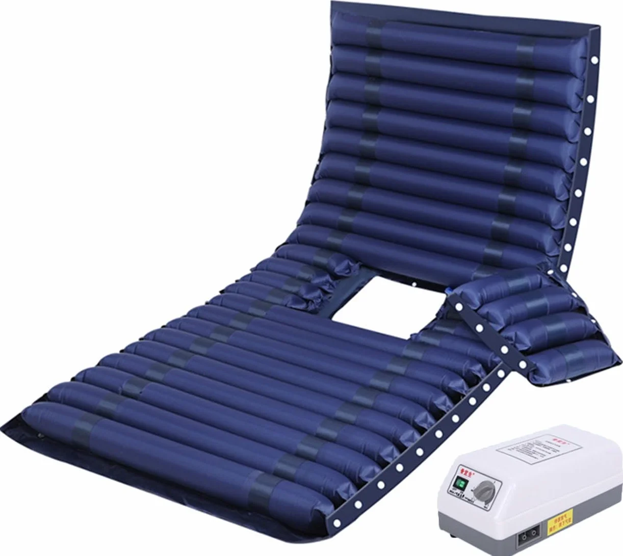 Materasso Antidecubito Con Compressore,Materasso Gonfiabile Per Anziani Con Foro Per WC,Prevenire E Lenire Le Piaghe Da Decubito,Portata 135 Kg,Impermeabile E Facile Da Pulire,200×90Cm