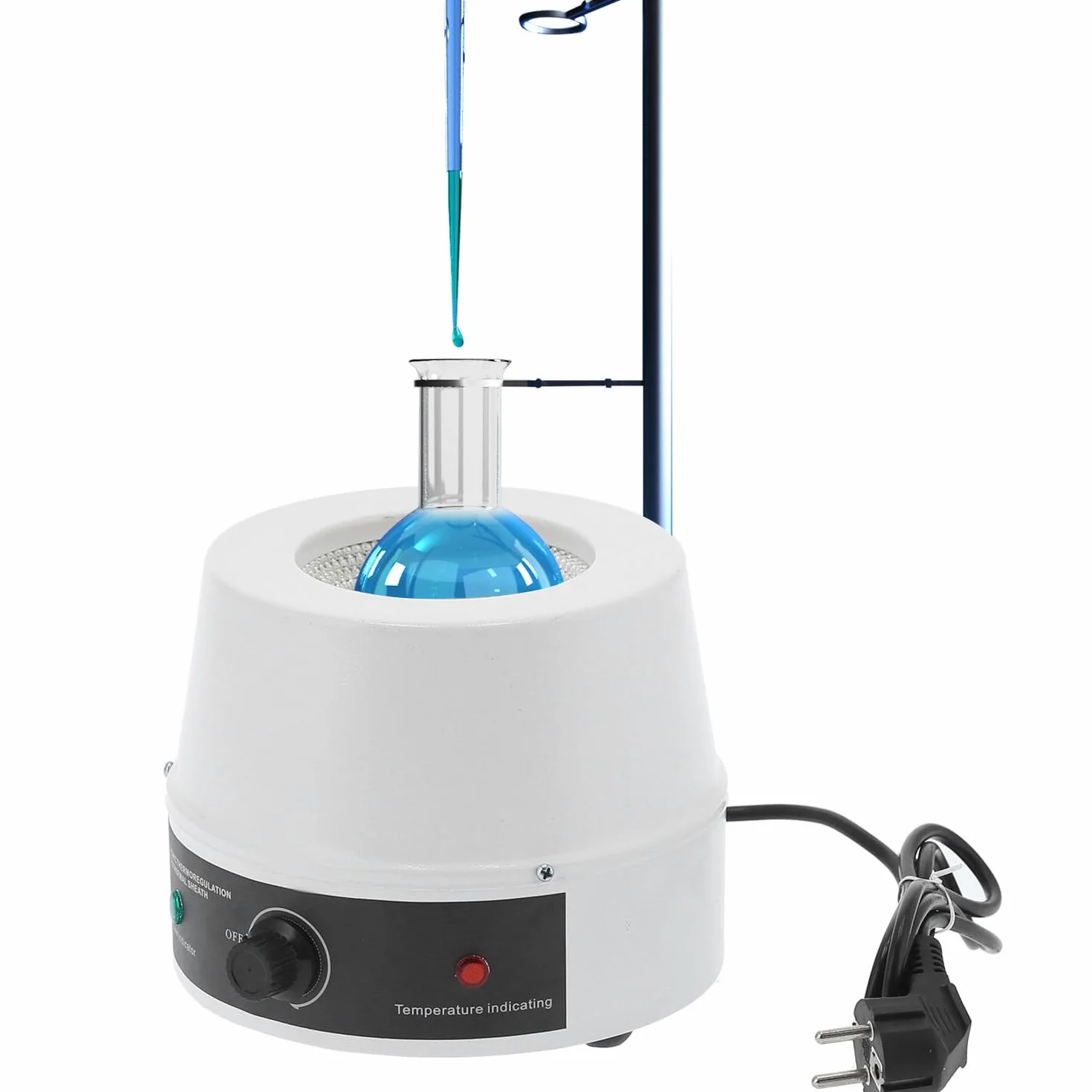 Tissting Agitatore Magnetico, Mantello Riscaldante Elettrico con Regolazione Temperatura 350°C, Agitatore da 250 ml in Fibra di Vetro per Laboratori Universitari e Scientifici
