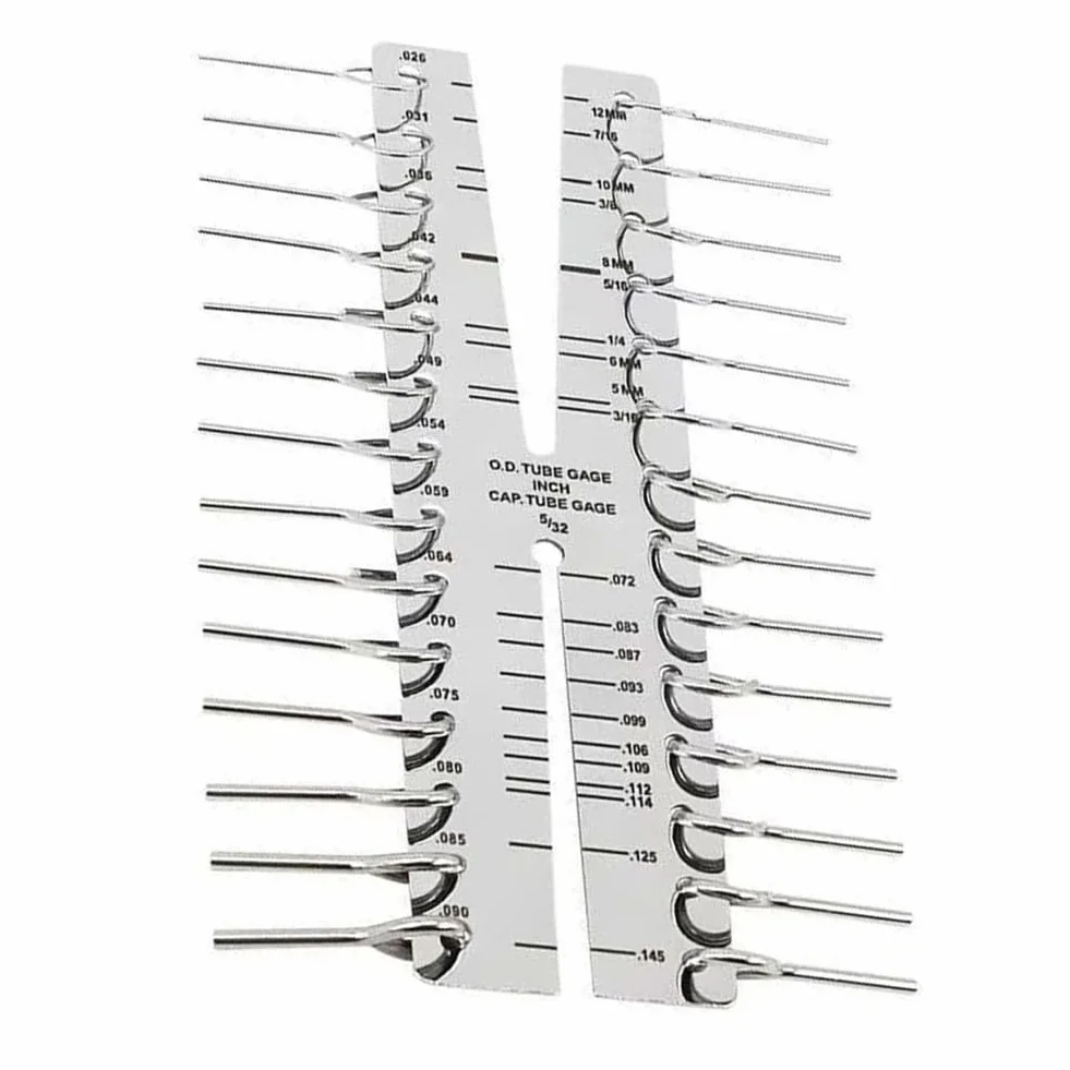 CT1101 - Calibro per tubo capillare in acciaio inox, misura diametri interni ed esterni, metrico e (0,007 mm-12 mm)