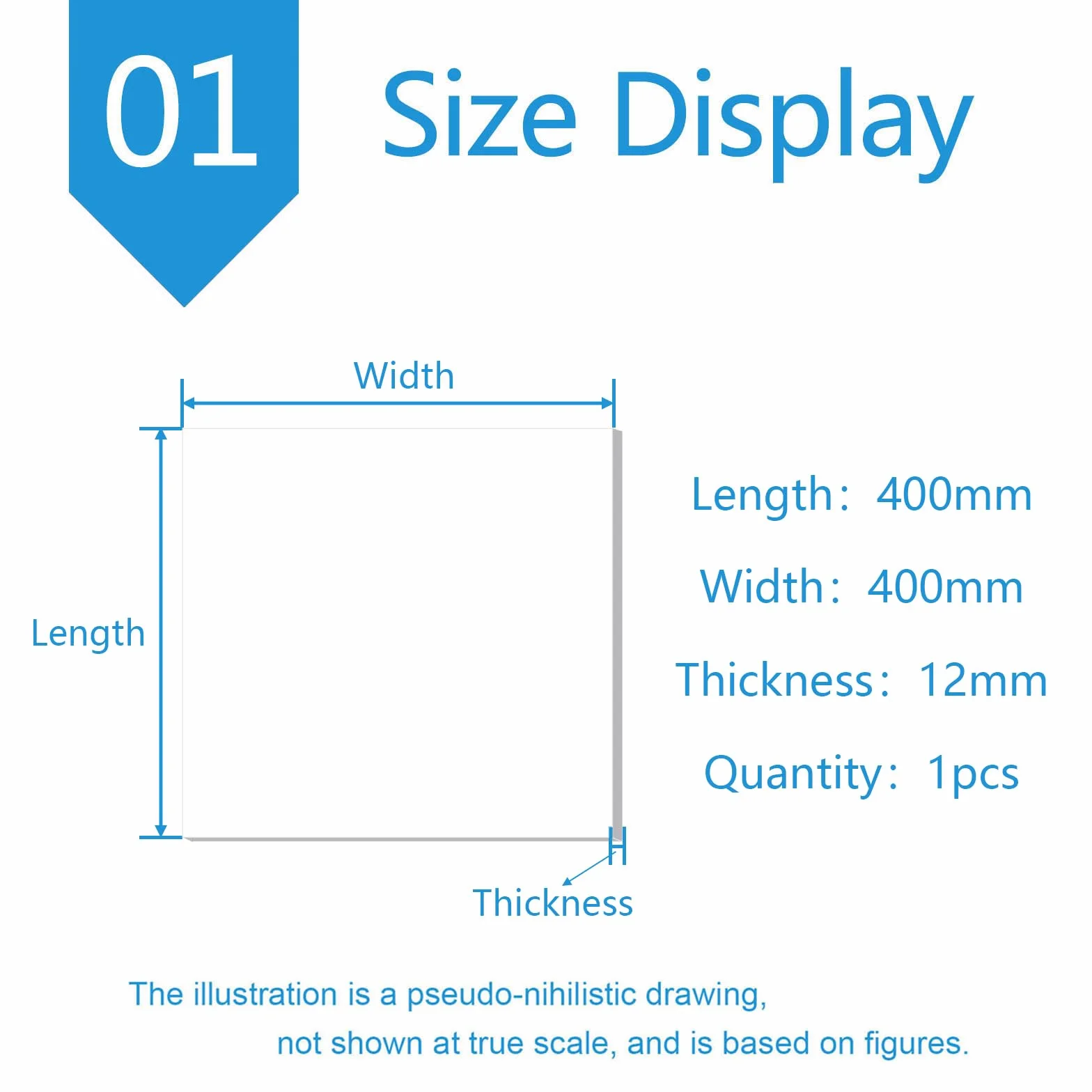 Foglio di plastica rigida in PVC bianco, diverse dimensioni, 1,2 cm(400mm x 400mm)
