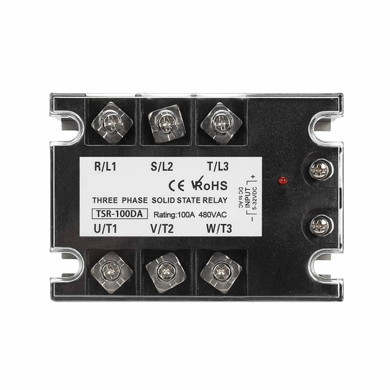 Relè Trifase DC Controllo AC Modulo Relè A Stato Solido SSR 10A 25A 40A 60A 80A 100A 120A 150/200A SSR 5-32VDC A 24-480VAC Dissipatore Di Calore(TSR-100DA)