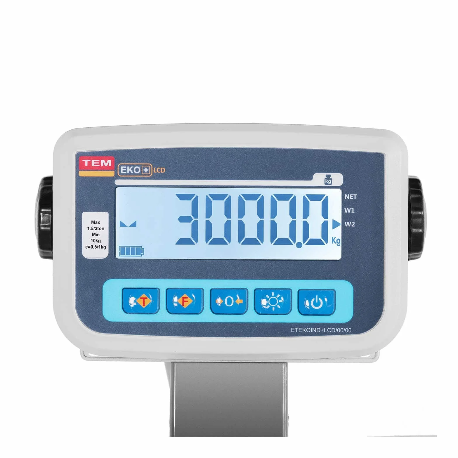 TEM Bilancia a Piattaforma per Animali Bilancia Tarata AEK+C110X2403000-4LC-CHK (500 g (0-1.500 kg) / 1 kg (1.500-3.000 kg), Acciaio, Ferro)