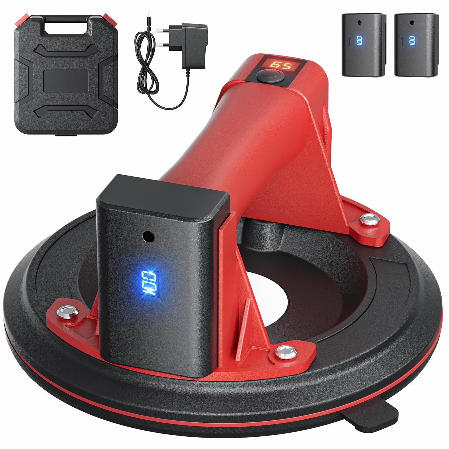 Ventosa elettrica Diametro 20,5 cm Ventosa per piastrelle Capacità Carico 300 Kg 8 inch Ventosa di vetro con 2 Batterie per Vetro, Piastrelle, Marmo