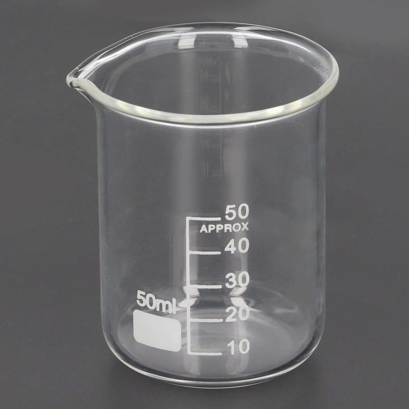 10 PCS Becher Graduato 50ml, Becher Bicchieri di Vetro per Laboratorio