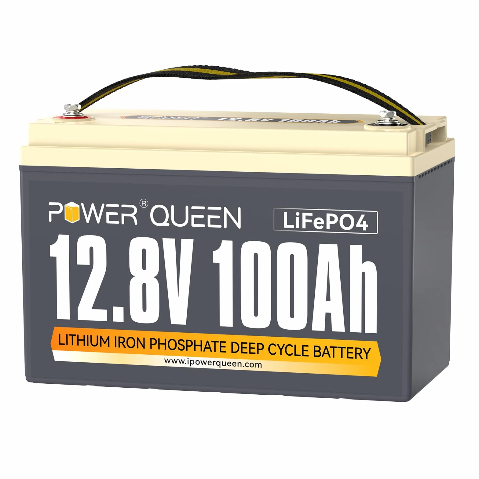 Power Queen LiFePO4 batteria al litio da 100Ah 12V per Camper | 100A BMS, 4000+ cicli, IP65, 1280 Wh, per Campeggio, Trolling Motor, Off-grid, Solare
