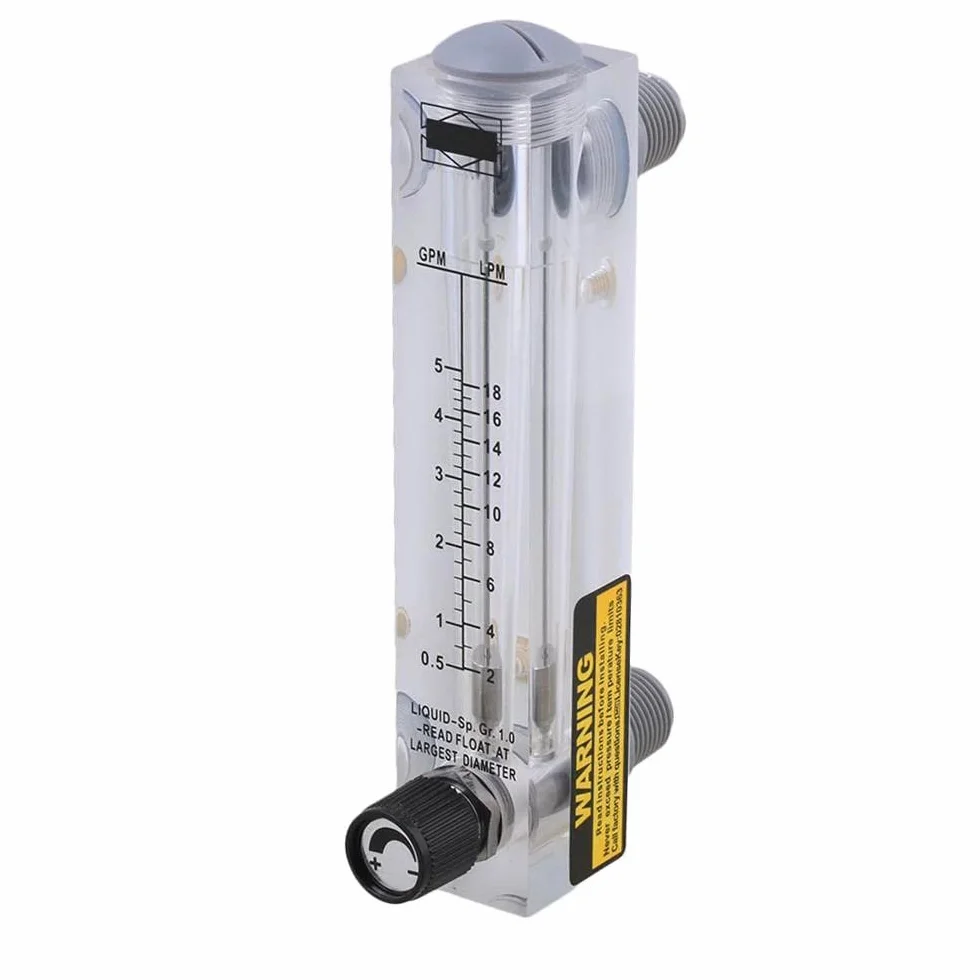 Flussometro a pannello LZM-15T, misuratore di portata per liquidi, vetro acrilico, G1/4'' G1/2'' 0,3-3 GPM 1-11 LPM