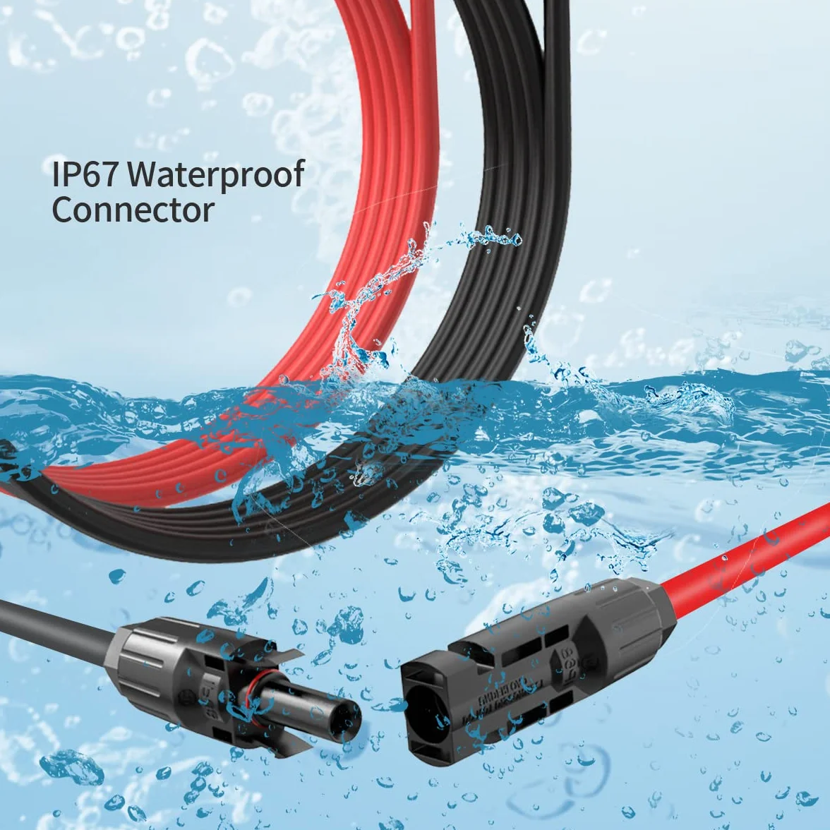 Cavo di prolunga per pannello solare 12 AWG 3m nero rosso maschio/femmina