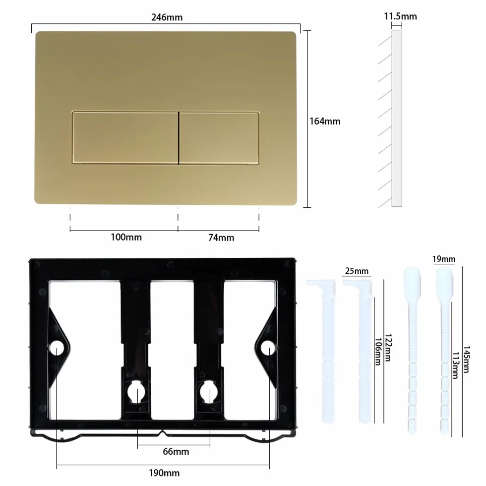 Piastra per WC Geberit Sigma UP300 UP320 doppio risciacquo oro