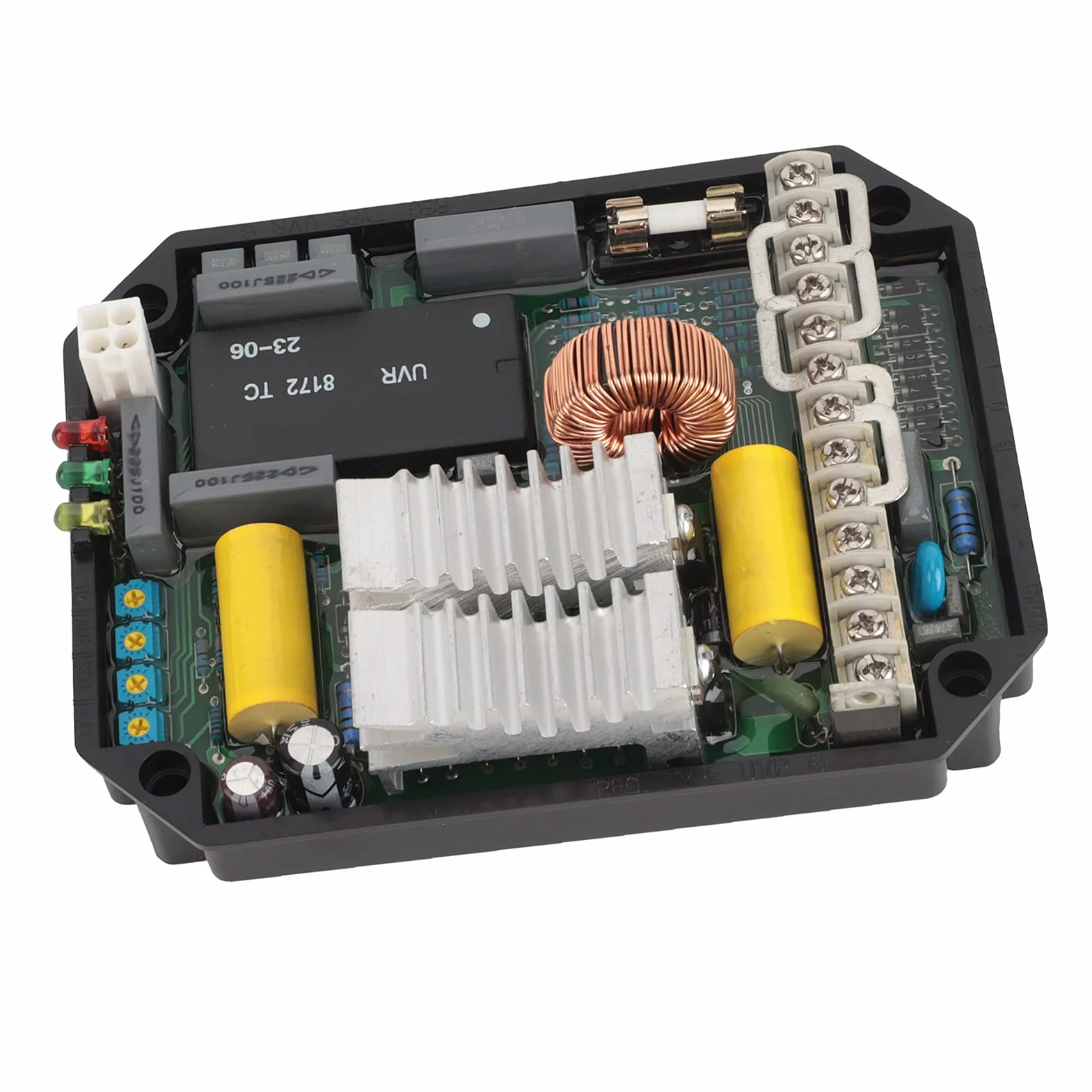 Regolatore di tensione, protezione multipla UVR6 50/60Hz AVR Regolatore di tensione automatico di buona stabilità per generatori brushless
