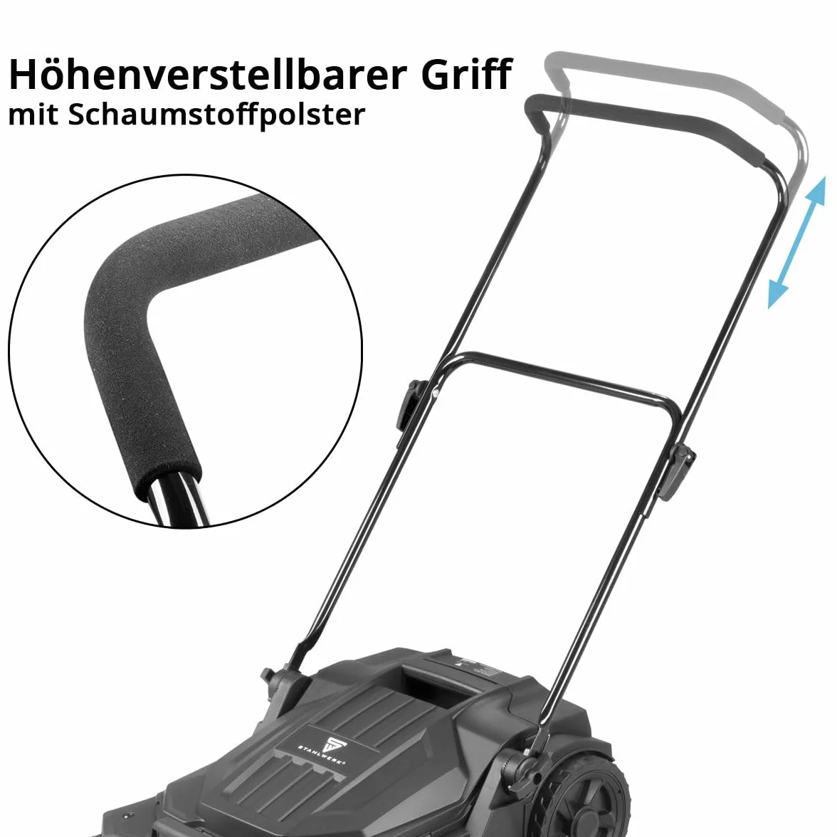 STAHLWERK Spazzatrice SL-20 ST con larghezza di 650 mm e capacità di 20 l, spazzatrice manuale a terra | Spazzatrice manuale con 2 spazzole