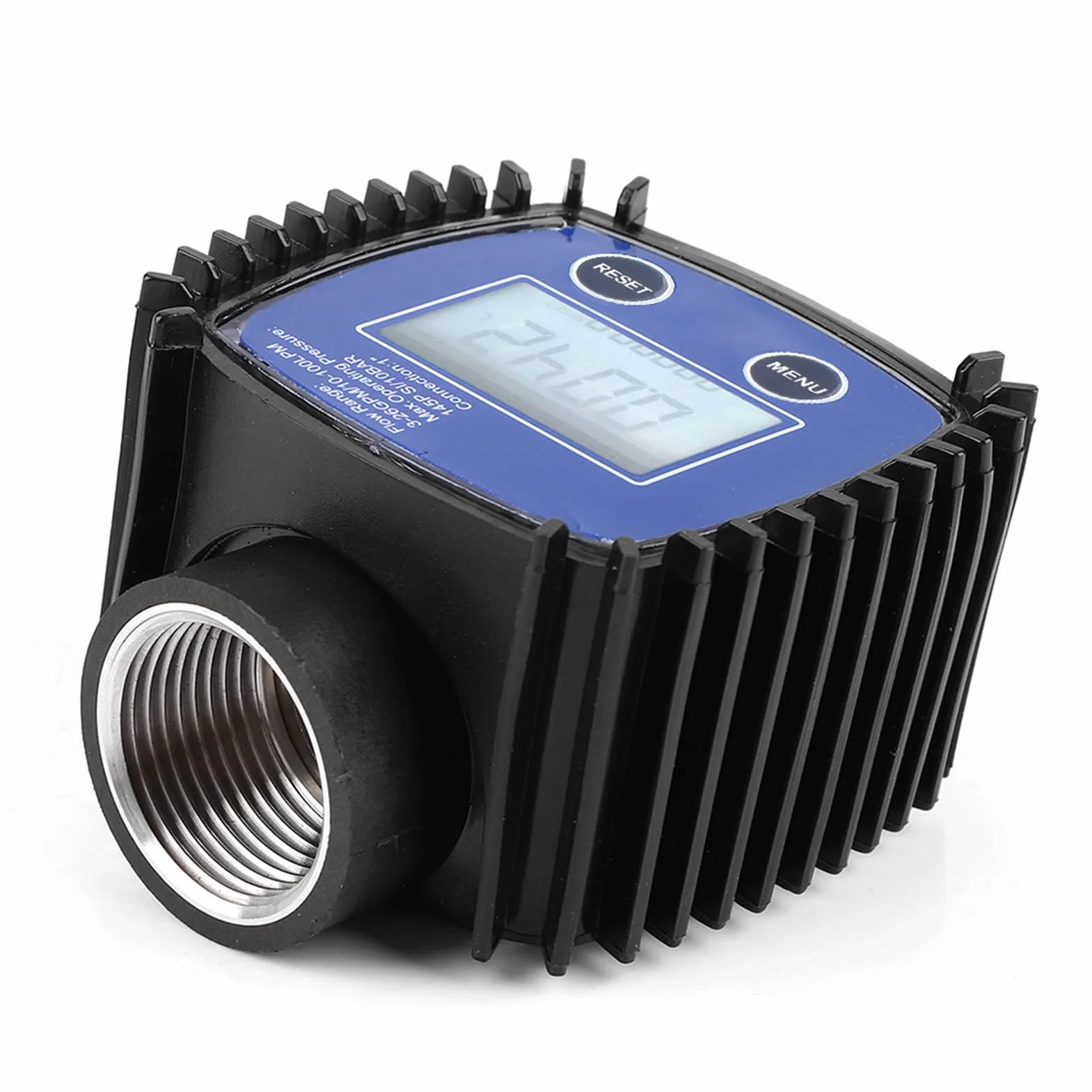 Misuratore di Portata Universale con Schermo LCD, Digitale Ad Alta Precisione 1%, Turbina di Liquido 1in/Out per Acqua, Olio