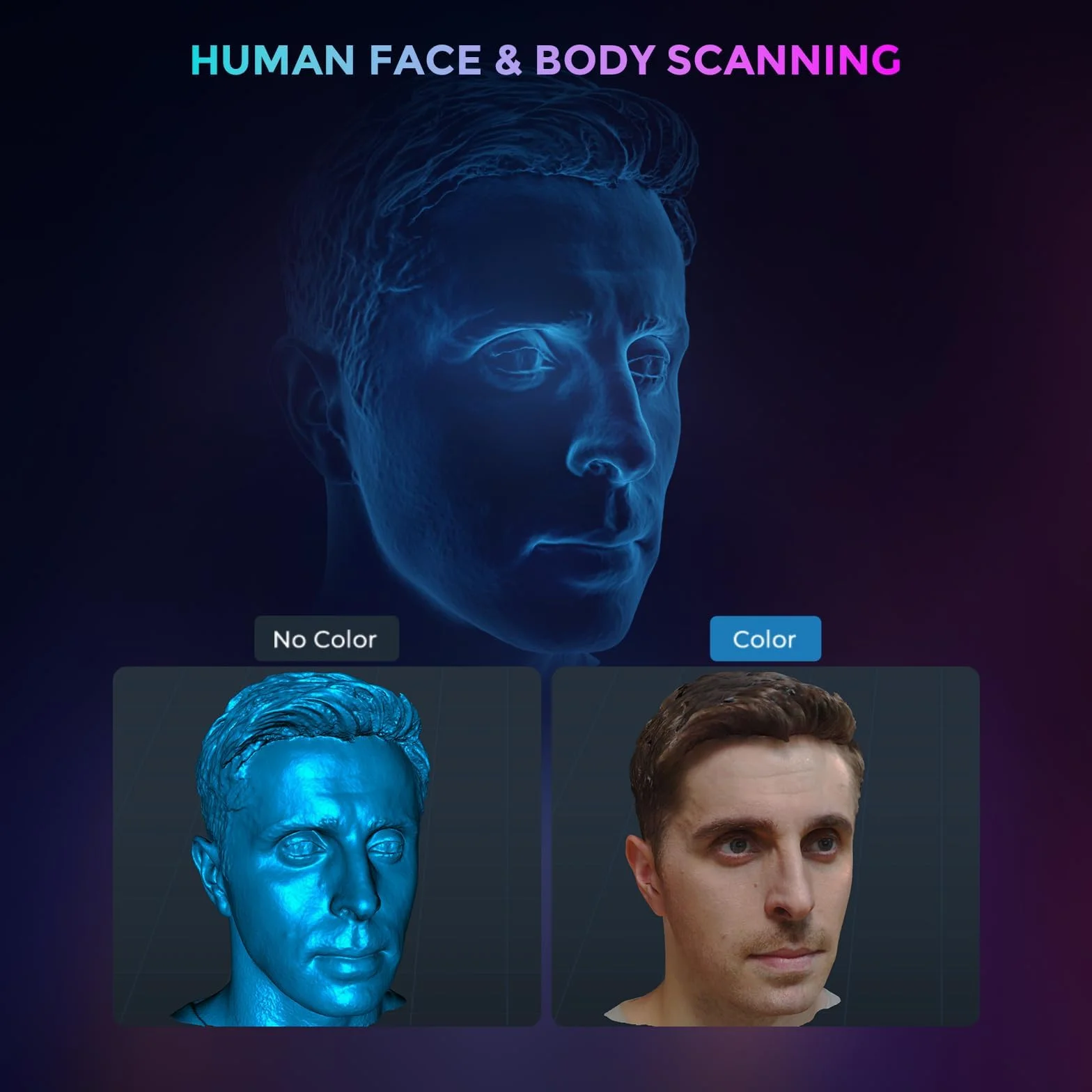 Creality Scanner 3D CR-Ferret SE 3D Desktop Scanner, 0,1 mm di alta precisione, area di scansione flessibile, anti-shake, scansione rapida a 24 bit a colori per Mac Windows