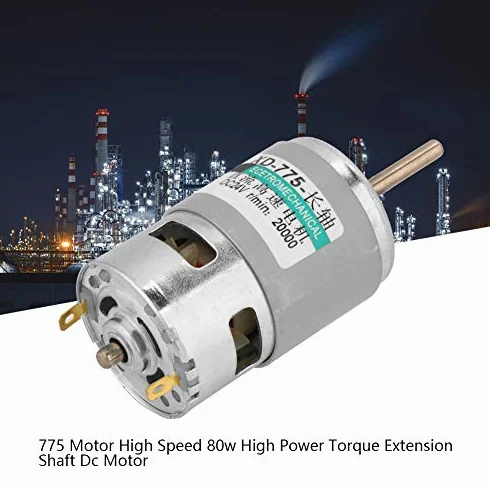 Motore DC 775 80W 20000RPM 12V/24V Universale con Cuscinetti a Sfera Doppi