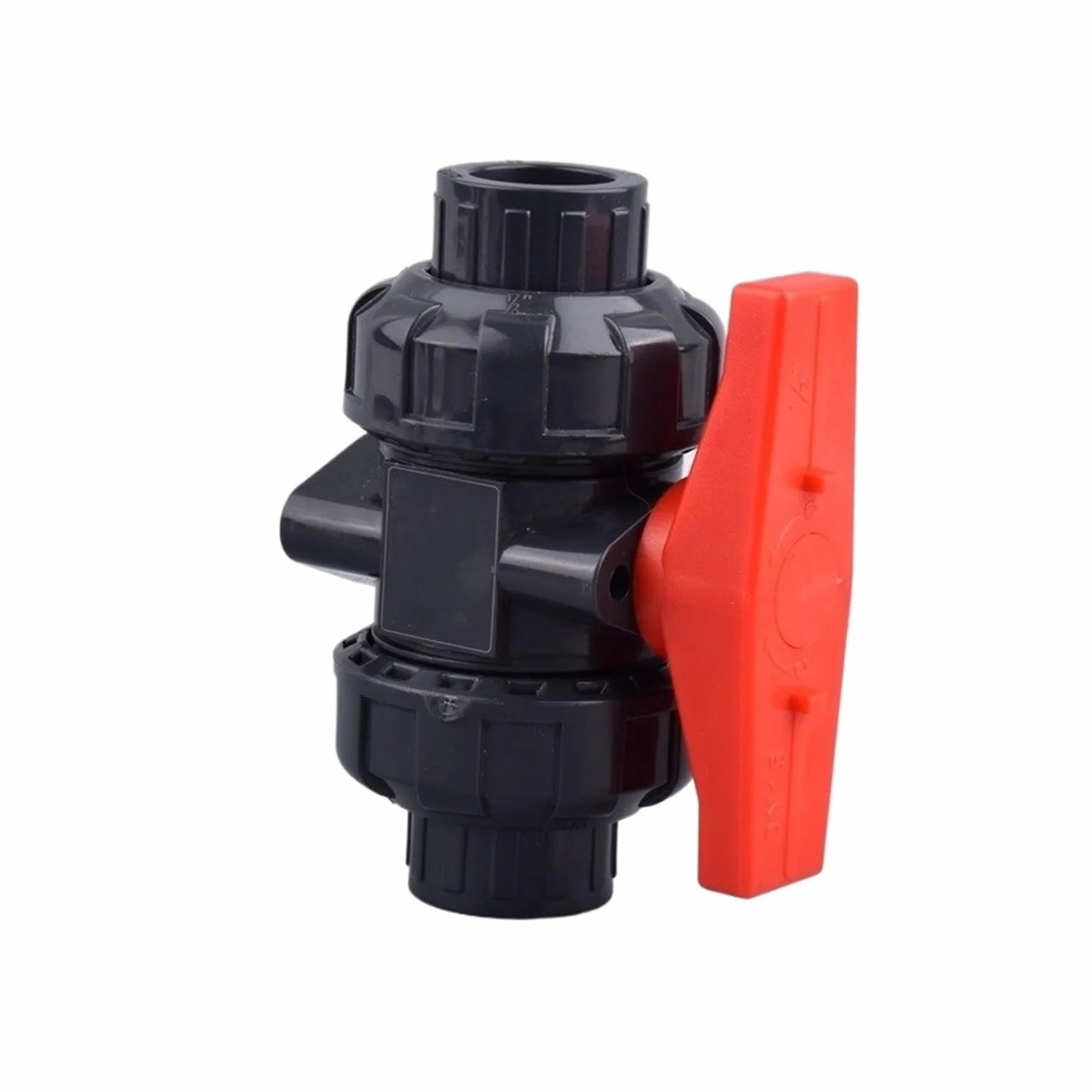 Valvola a sfera con passaggio totale, Valvola a sfera a doppia unione in PVC con connettore rapido for irrigazione da giardino(Upvc Grey Valve,ID 40 mm)