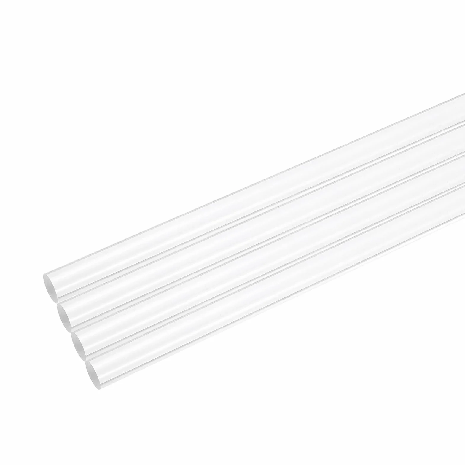 sourcing map 4 aste rotonde in acrilico trasparente 12 mm x 200 mm per fai da te
