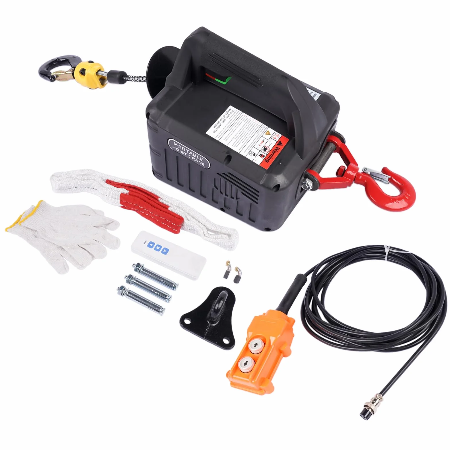3 in 1 Paranco elettrico 1500W 300KG Argano Elettrico Portatile con finecorsa a infrarossi migliorato per Garage Magazzini Costruzione Domestica Hopzty