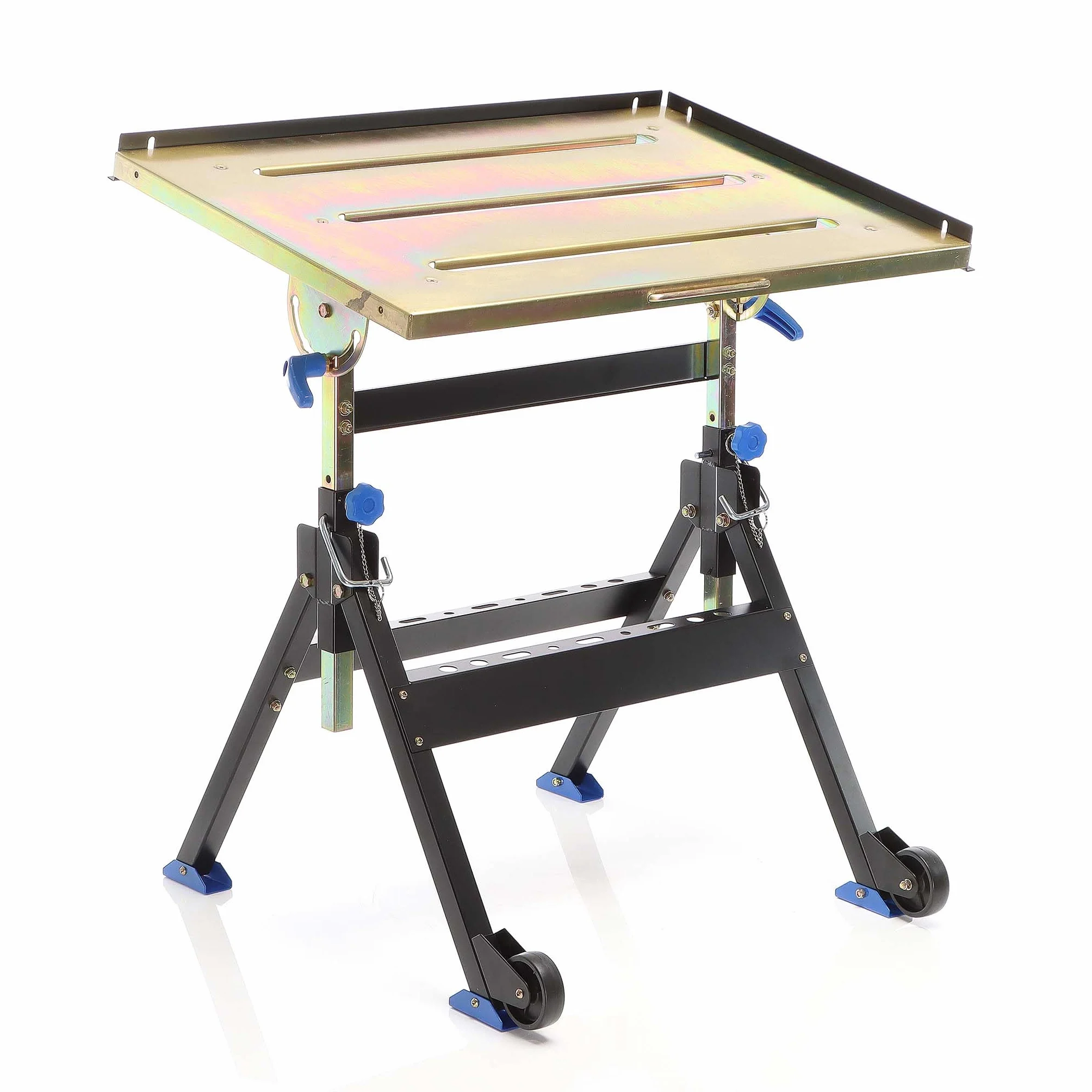 XPOtool Banco saldatura pieghevole max 150 kg, carrello regolabile in altezza 735-860 mm, inclinabile fino a 90°