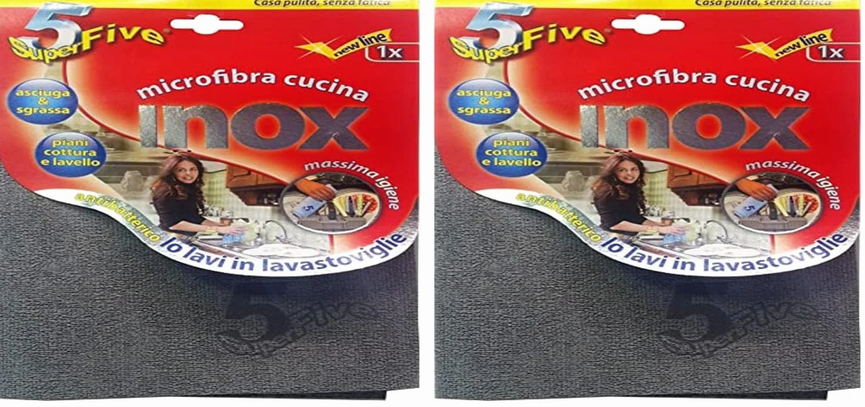 SUPERFIVE X Inox Microfibra Confezione da 2