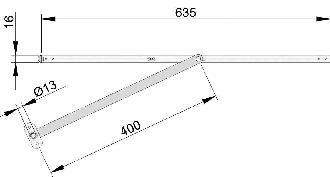 PORTI 5489 - Limitatore di apertura porta in legno fino a 65 kg