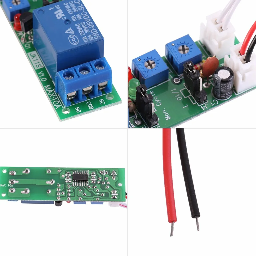 Modulo Ritardo Temporizzatore Ciclo Modulo Relè Accensione/Spegnimento Regolabile Dc 5v 12v 24v (DC12V,0-120min)