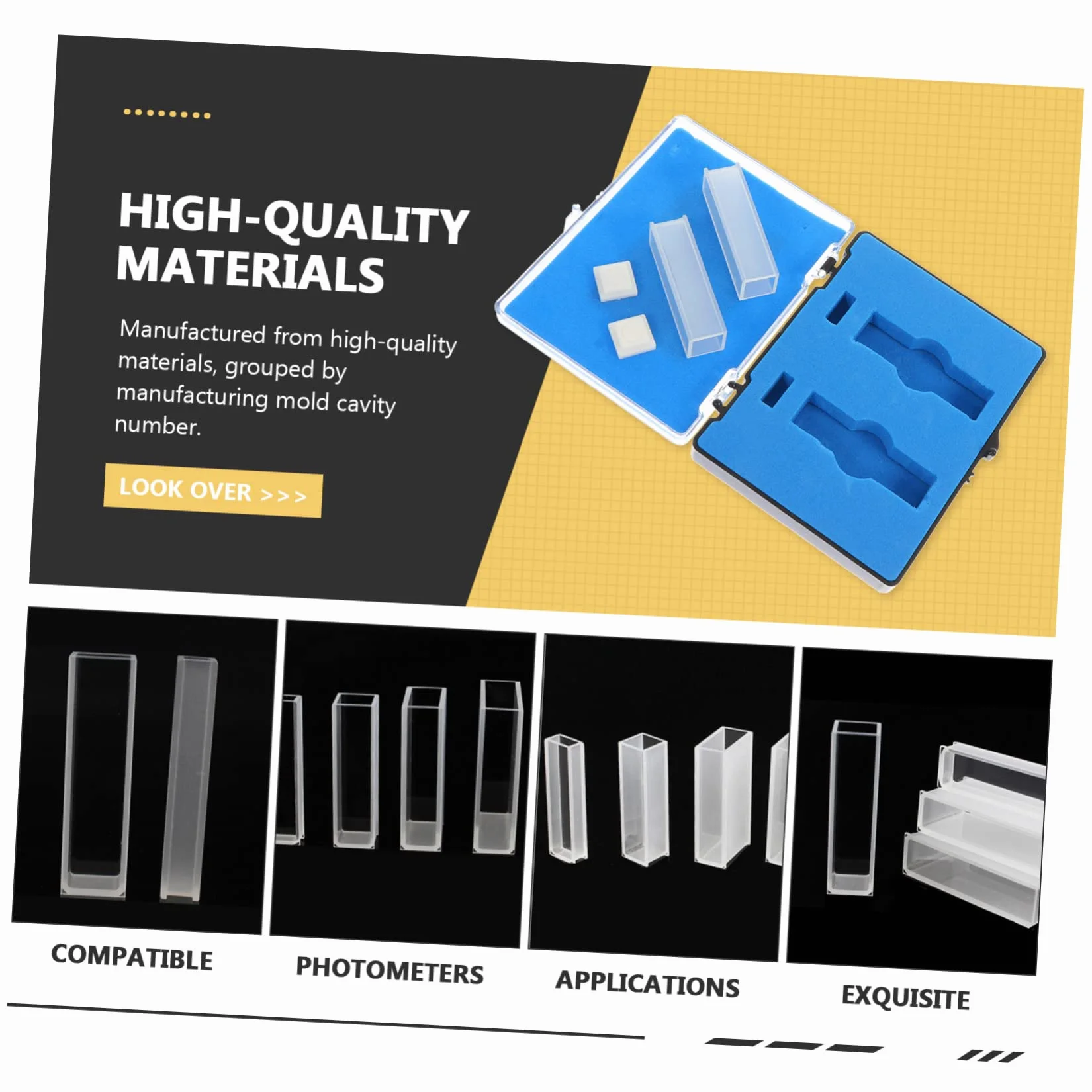 Cuvetta Quarzo Laboratorio 2 Pezzi 10mm 3.5ml per Applicazioni Scientifiche