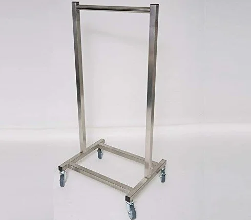 Cablas - Reggigrembiule Mobile per Camici Piombati in Acciaio Inox Cromato (5 posti)