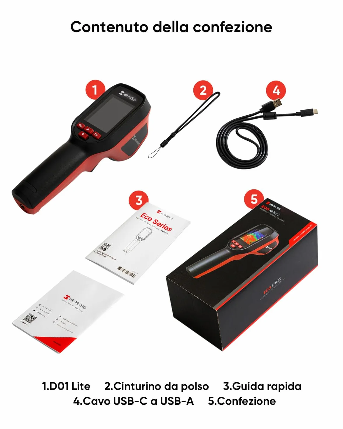 HIKMICRO D01 Lite Termometro a Infrarossi -20°C a 550°C 2,4" Schermo Intero Risoluzione IR 96×96 Modalità Duale 14 Ore