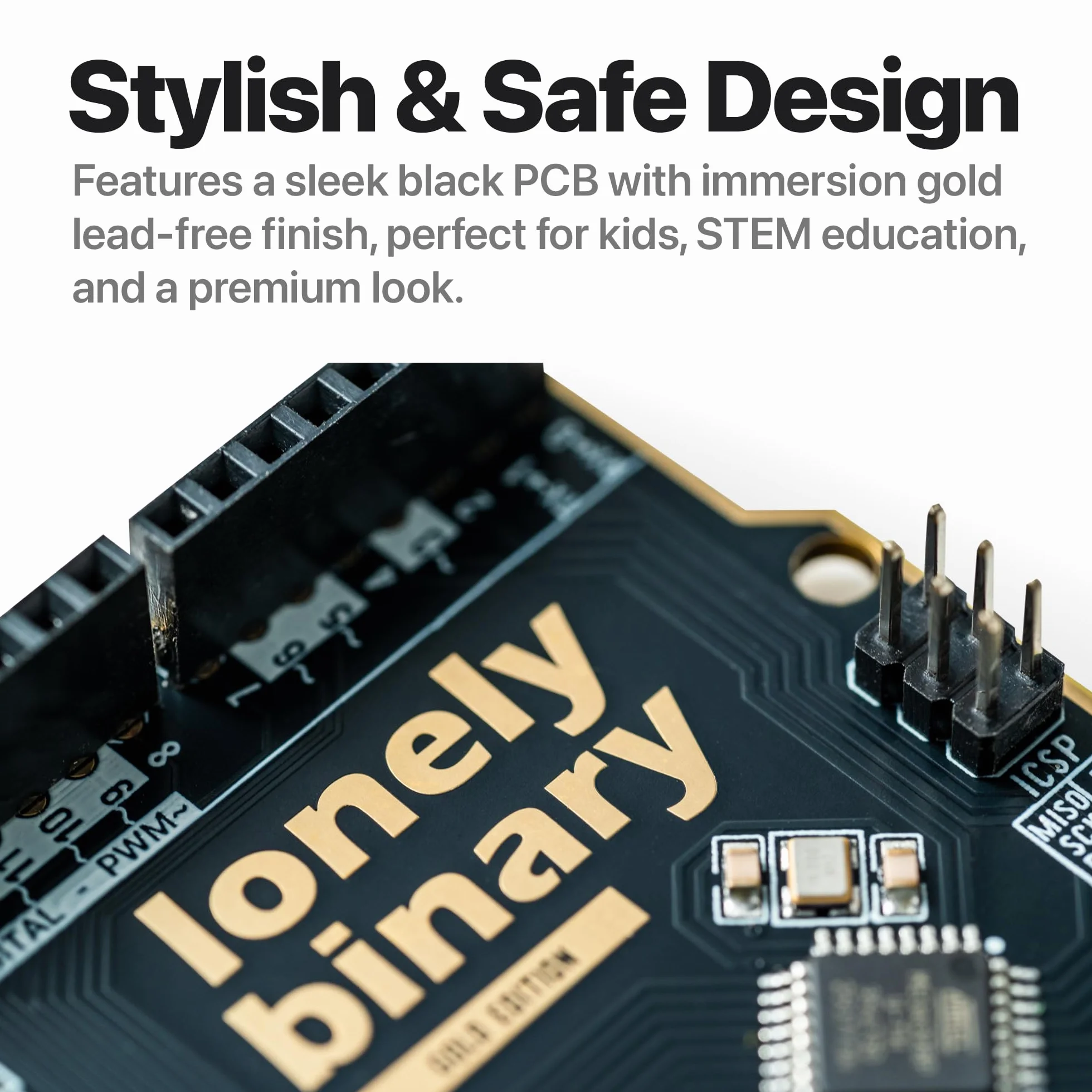 Lonely Binary UNO R3 Gold Edition - ATmega328P, ATMEGA16U2, scheda di sviluppo senza piombo con USB Type-C | Compatibile con Arduino IDE
