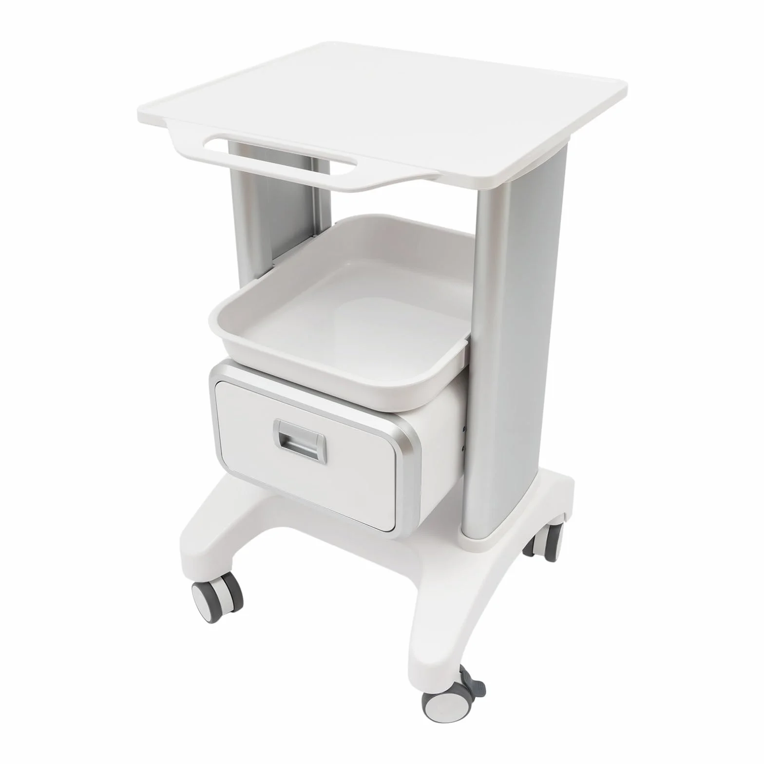Carrello Medico Carrello Cosmetico con Ruote Girevoli, Portata 100 kg, Brand: EUAIIPull, Materiale: ABS, Colore: Bianco/Nero/Grigio, per Interno