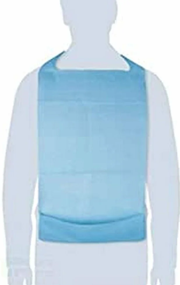 Cura Farma BAVAGLI MONOUSO -CONFEZIONE 100Pz - BAVAGLIO MONOUSO CON TASCA RACCOGLICIBO - MATERIALE IN TNT 2 STRATI ED IMPERMIABILE - TAGLIA UNICA - COLORE BLU