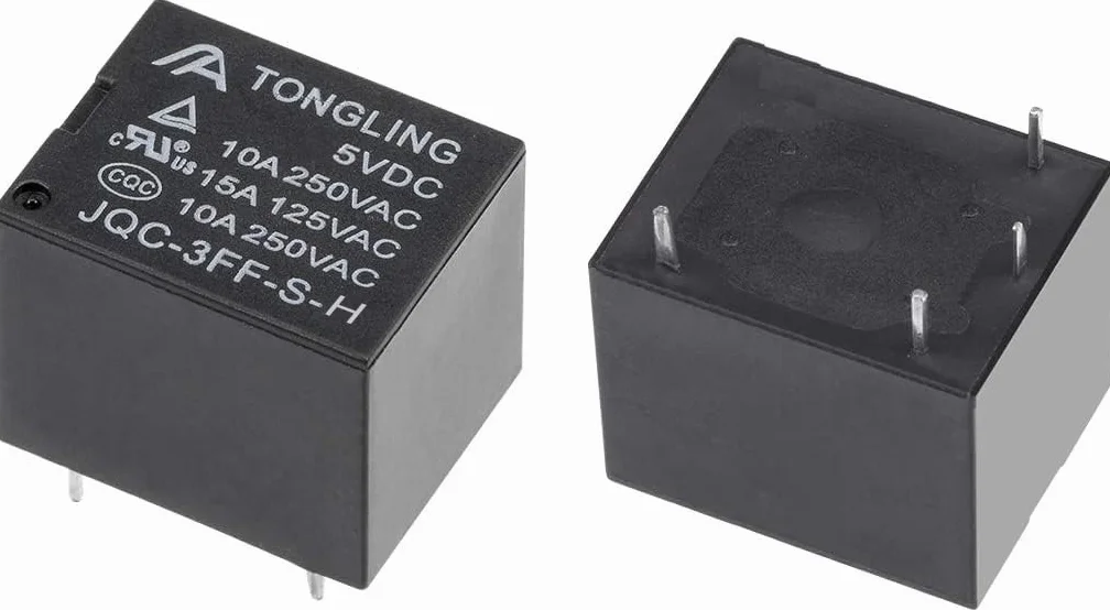 Guuzi 10 pezzi Relè di Potenza a Bobina da 5V, 4 pin SPDT Tipo PCB DC, Mini Relè di Potenza a Bobina, Contatto Relè 0~250V/10A