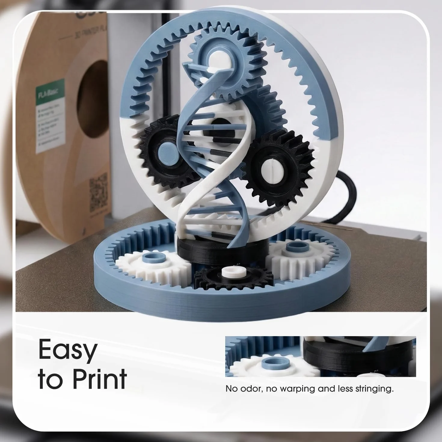 eSUN PLA Refill Filamento 1,75 mm 1 kg 2 bobine Bianco 2KG per stampanti 3D