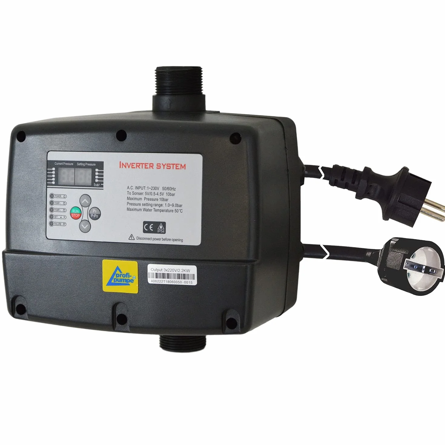 REGOLATORE POMPA CON INVERTER PRESSOSTATO cablato Pressostato Controller automatico Monitor di flusso per acquedotto domestico Pompa Pompa per pozzo Pompa centrifuga Pompa sommersa