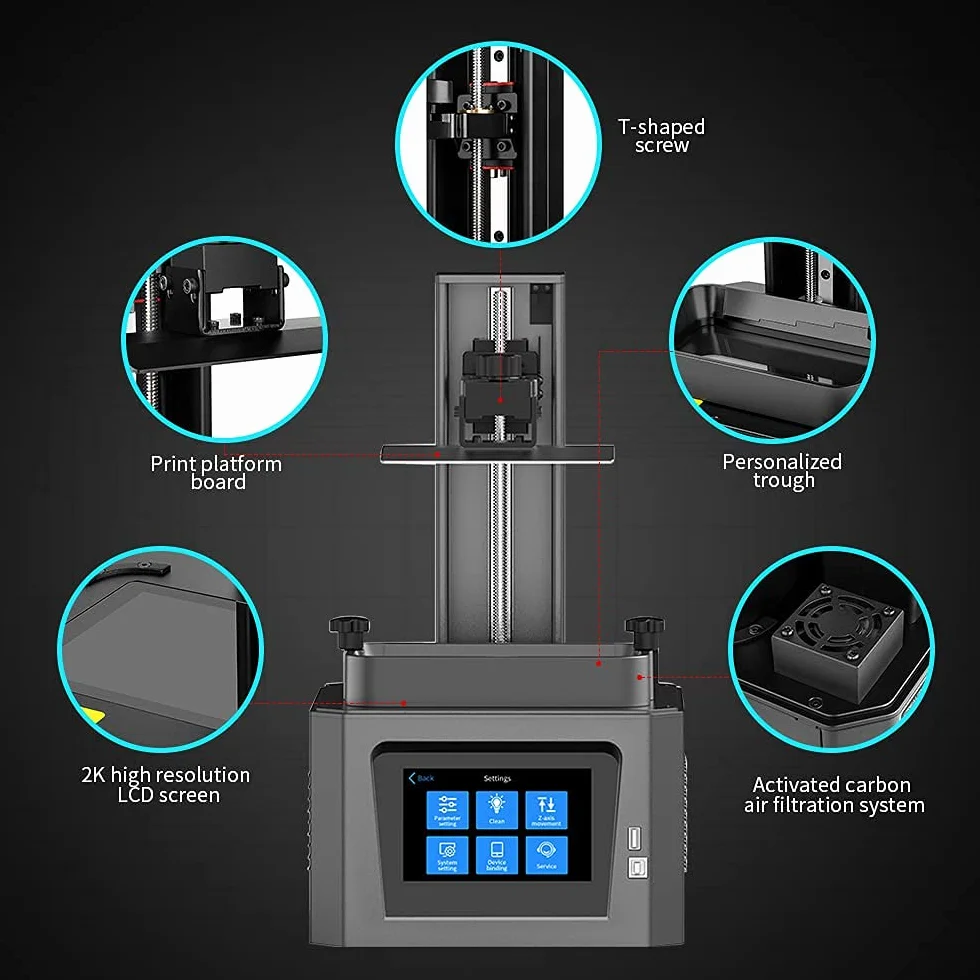 Creality Stampante 3D in resina HALOT-ONE ad alta precisione con sorgente luminosa integrata, nucleo forte e slicing, sistema di filtraggio ai carboni attivi con doppio raffreddamento (CL-60)
