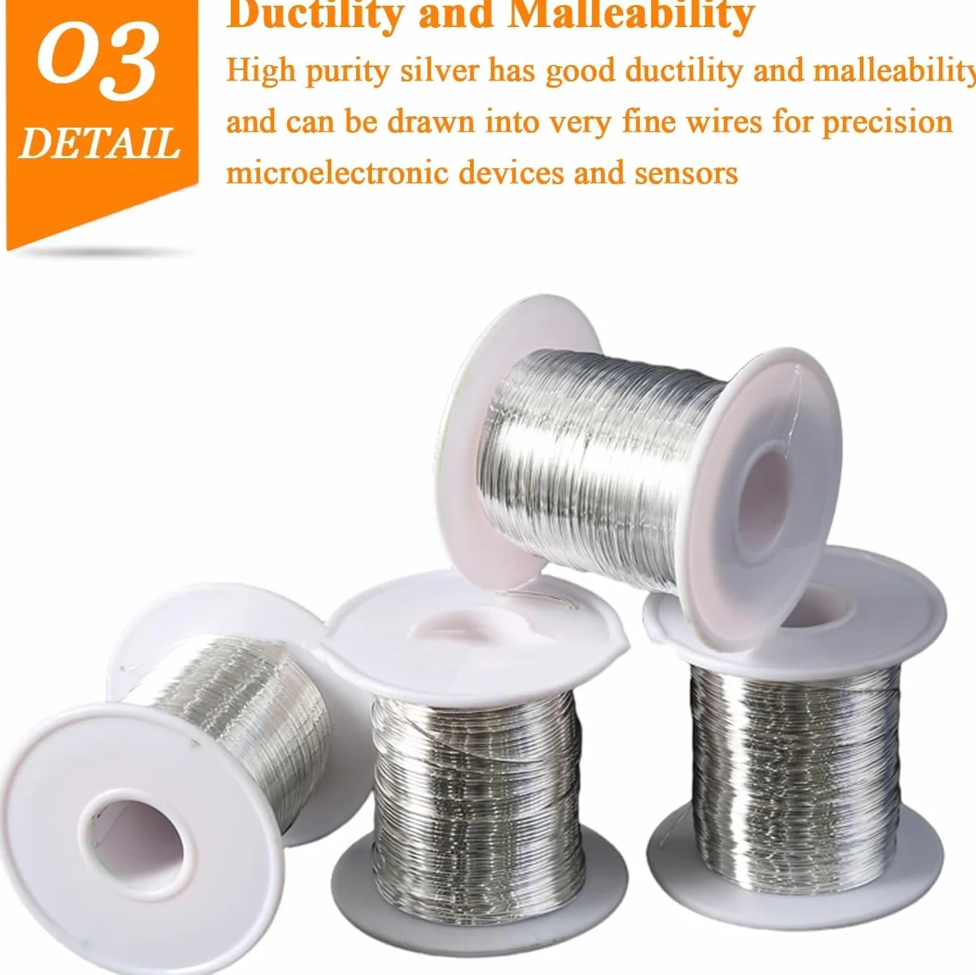 Filo d'argento puro, lunghezza 1 metro, diametro 0,1-0,2 mm, filo metallico adatto for materiali sperimentali di ricerca scientifica,15(Diameter 0.1mm)