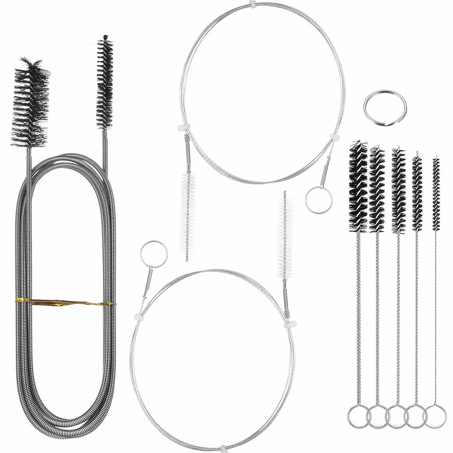 8 Pz Stura Lavandini e Scarichi, Sonda Sturatubi, Sturalavandini Disgorgante Lavandino Stura Lavandino Strumento Professionale, Molla Sturatubi, Stura Tubi di Scarico per Pulizia Bagno Vasca Doccia