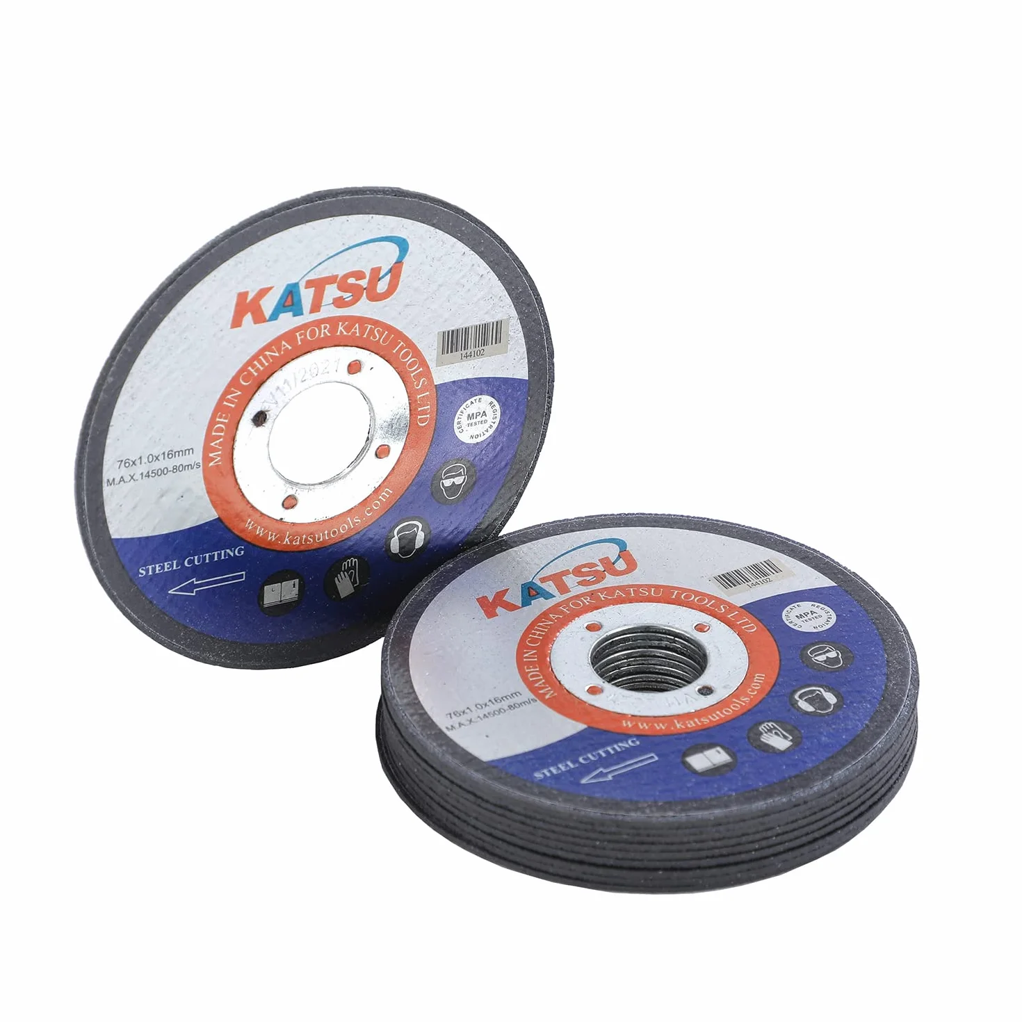 KATSU Disco da Taglio in Acciaio 76mm 3" 10 Pezzi 1,0 mm Disco da Taglio in Metallo per Mini Smerigliatrici Angolari 144102