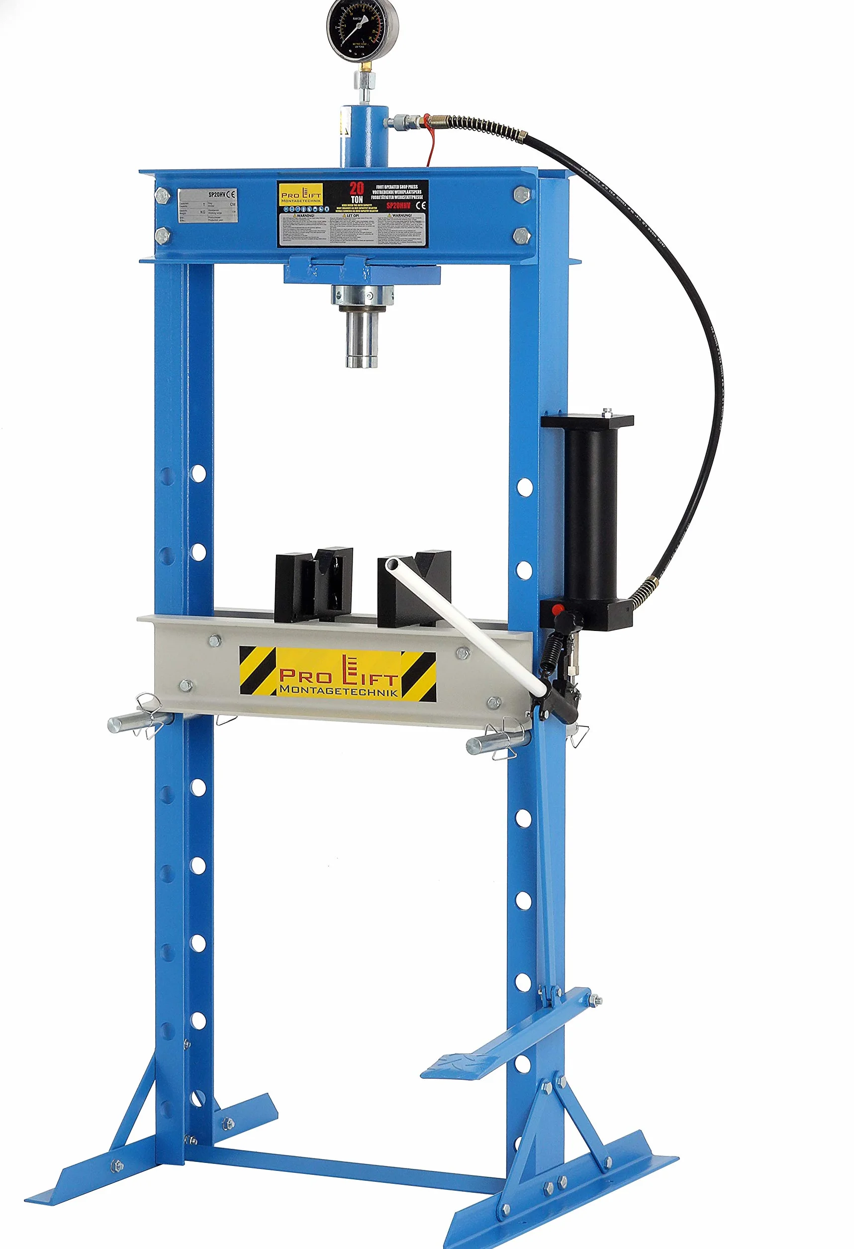 Pressa industriale da 20 tonnellate, manuale + pedale, pressa idraulica avvitata