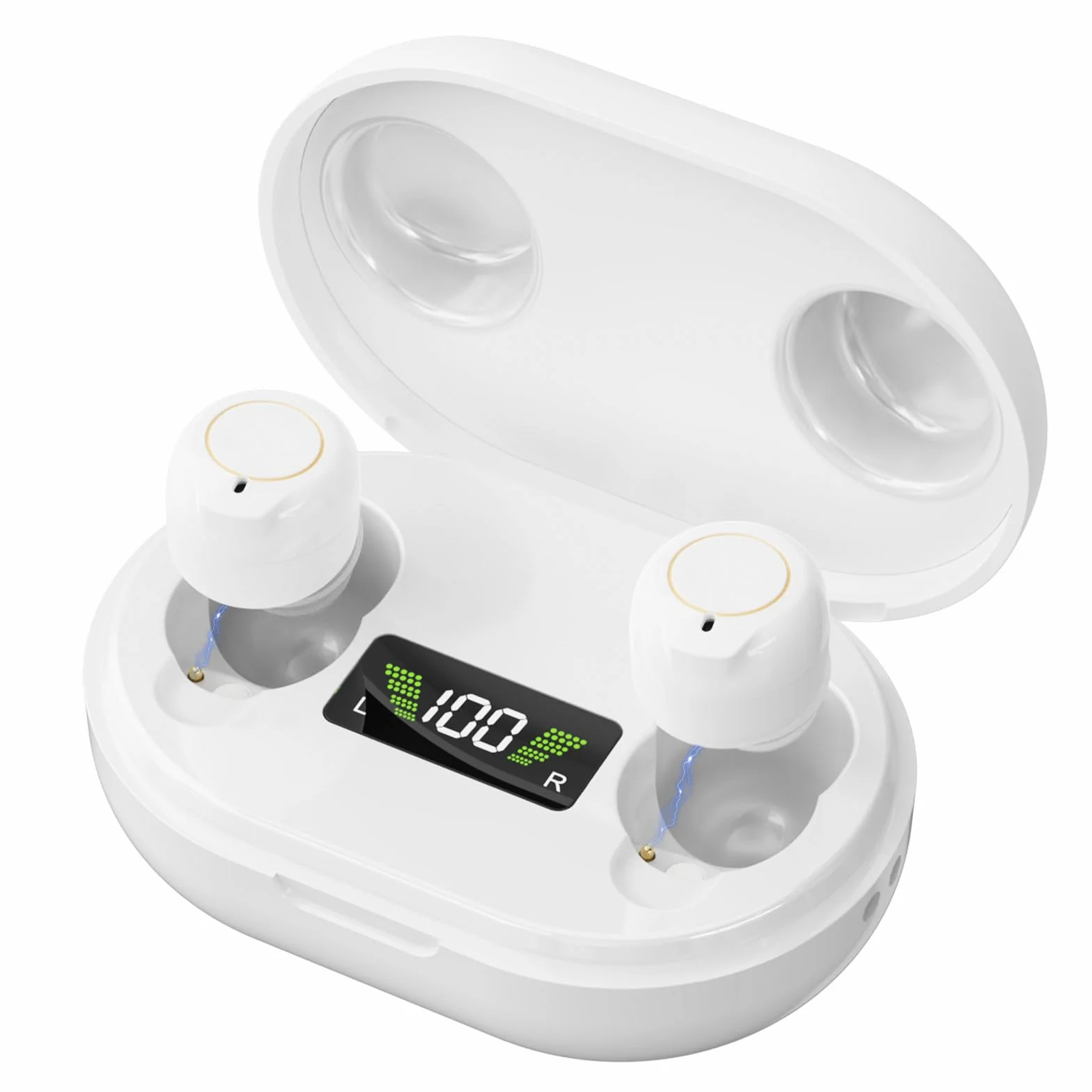 Amplificatore Audio Personale Intelligente, Design Semi-in-ear Leggero, Riduzione Intelligente Del Rumore, Avvio Senza Feedback, Regolazione Del Volume Touch, Ideale Per Migliorare L'ascolto(Bianco)