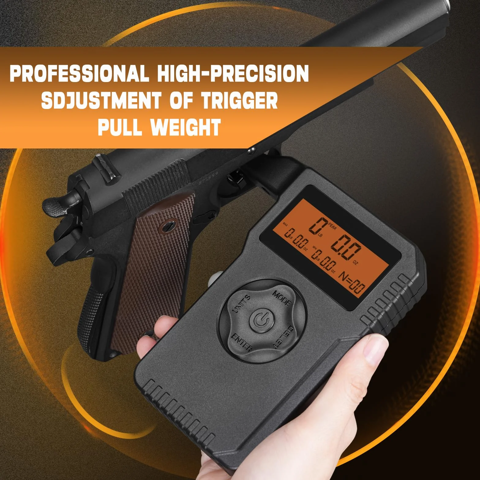 BOOSTEADY Misuratore di Trazione Digitale Professionale con Incrementi di 0,1 oz e Display LCD, Letture Accurate da 0 a 12 Libbre, Misuratore di Scala di Trazione del Grilletto del Sensore Militare