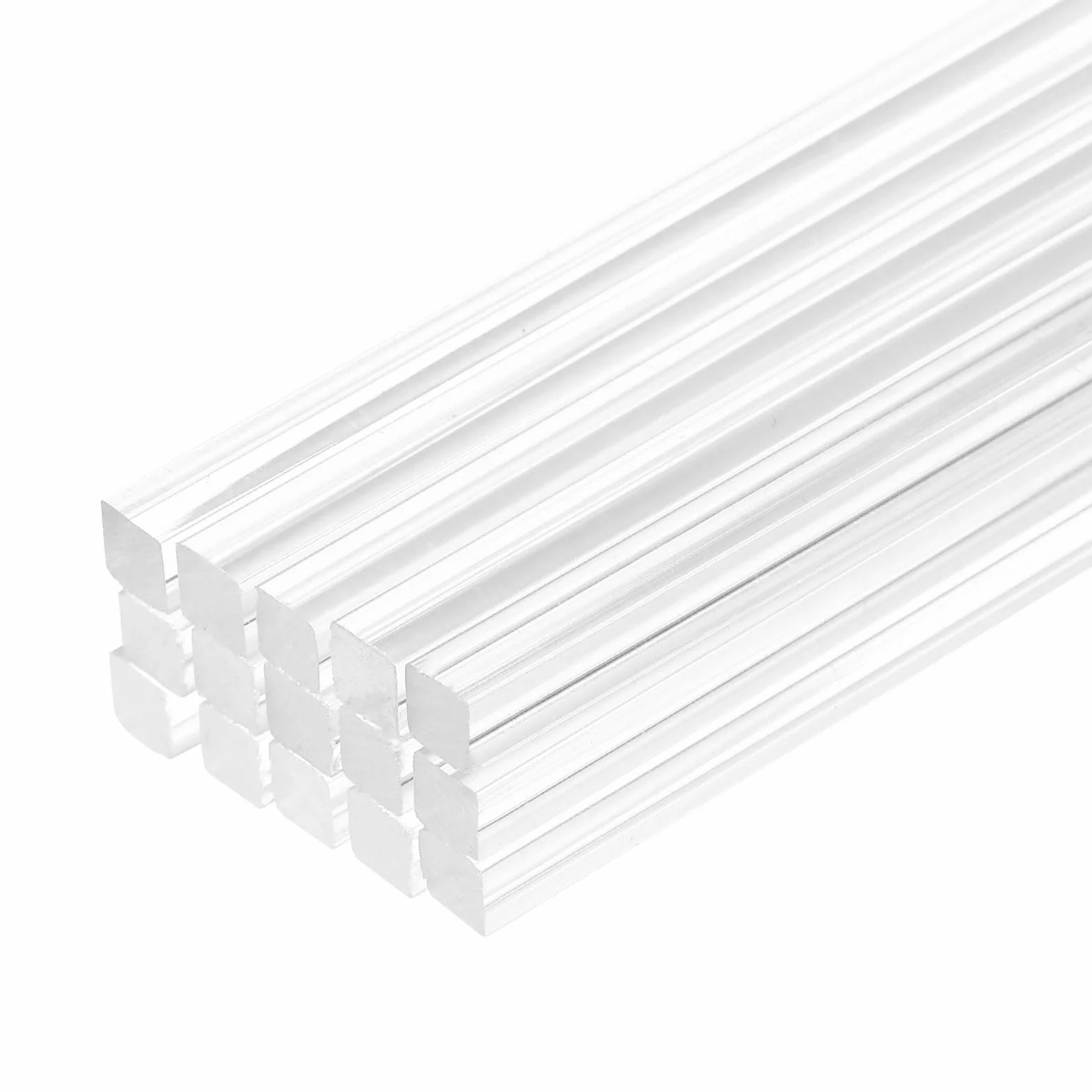QUARKZMAN 15pz Bastoncini in Acrilico Quadrati 4mm x 300mm Trasparente per Fai da Te Illuminazione Decorazioni