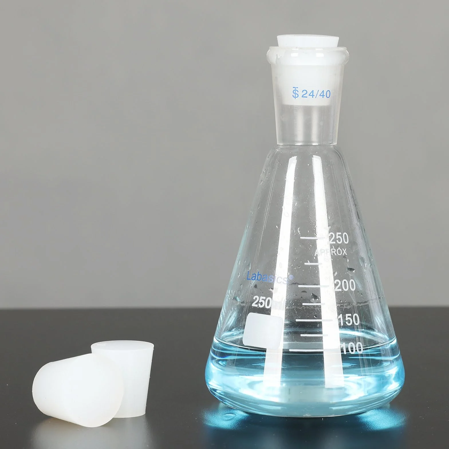 Labasics Tappi in Silicone Solido #5 Conici Bianchi per Laboratorio 2,1 cm 2,8 cm 3,1 cm