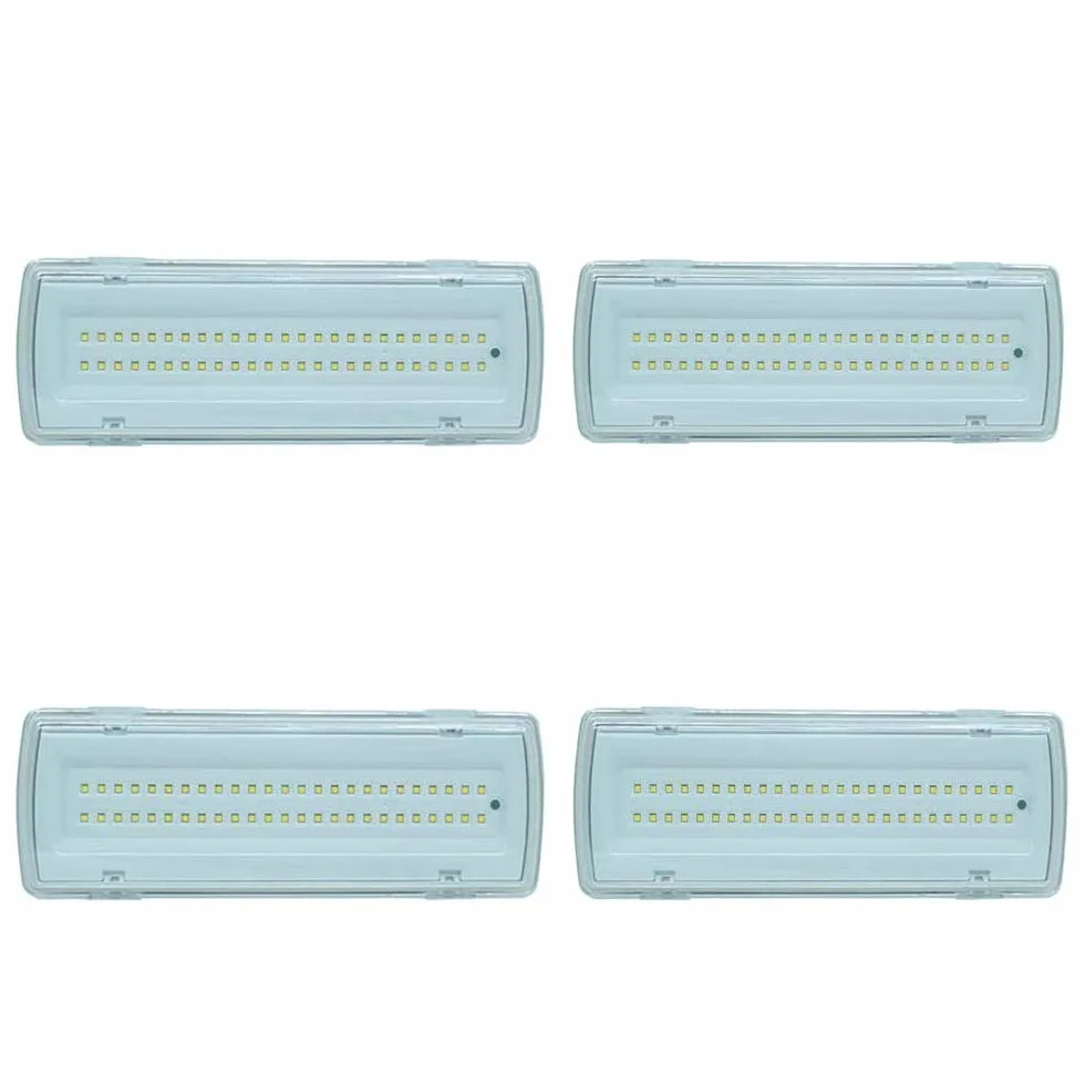081 Store - 4X Lampada Di Emergenza Con 50 Led Completa Di Incasso E Batteria Luce Bianca 4W [Classe di efficienza energetica A]
